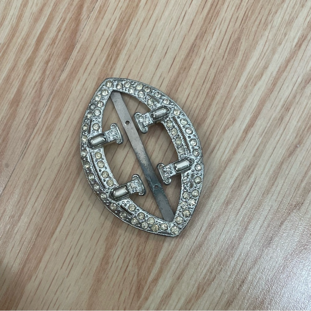 Antique rhinestone belt buckle or scarf buckle